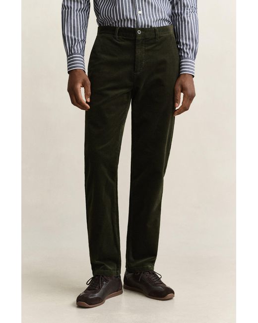 Gant Green Regular Corduroy Chinos Dark Moss for men