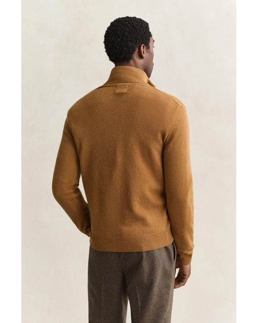 Gant Multicolor Lambswool Half-Zip Sweater for men