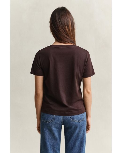 Gant Blue Shield V-Neck T-Shirt Deep