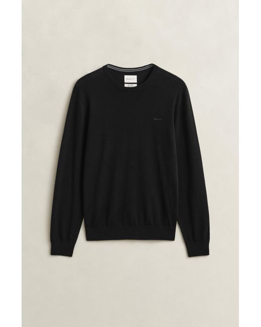Gant Blue Merino Wool Crew Neck Sweater for men