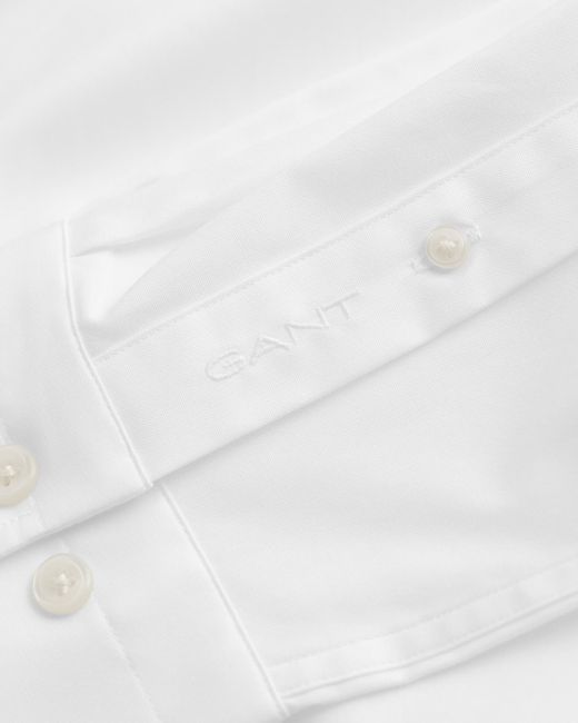 Gant White Regular Fit Pinpoint Oxford Shirt for men