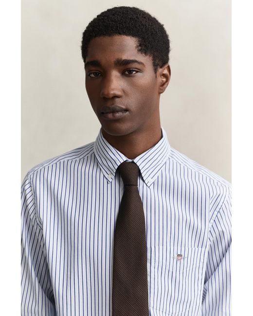 Gant Blue Striped Poplin Shirt for men