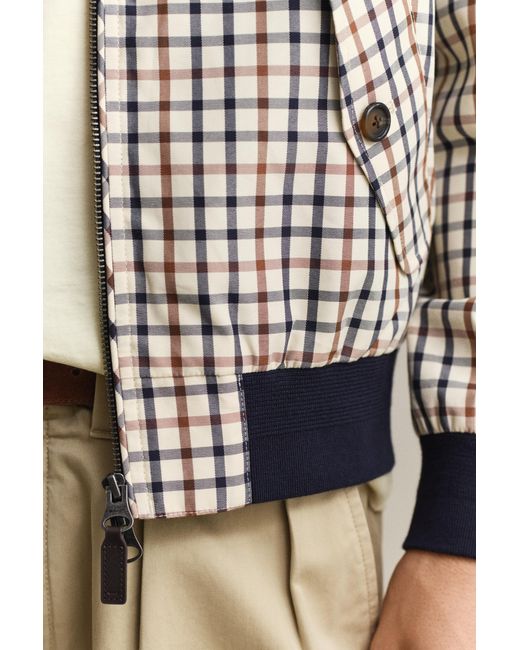 Gant Natural Cotton Blend Harrington Jacket Mahogany for men