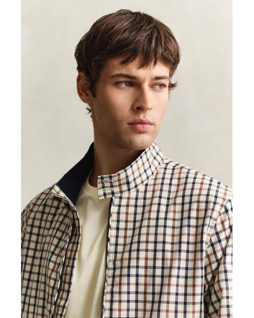 Gant Natural Cotton Blend Harrington Jacket Mahogany for men