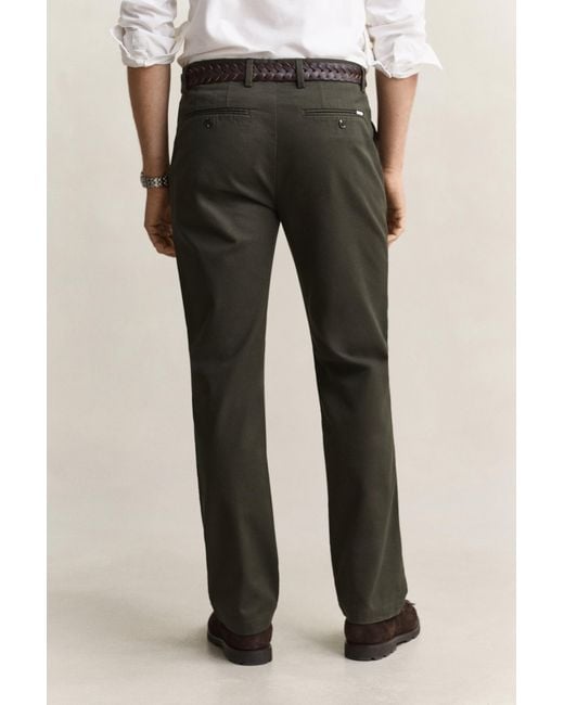 Gant Black Regular Fit Smart Chinos Dark Moss for men