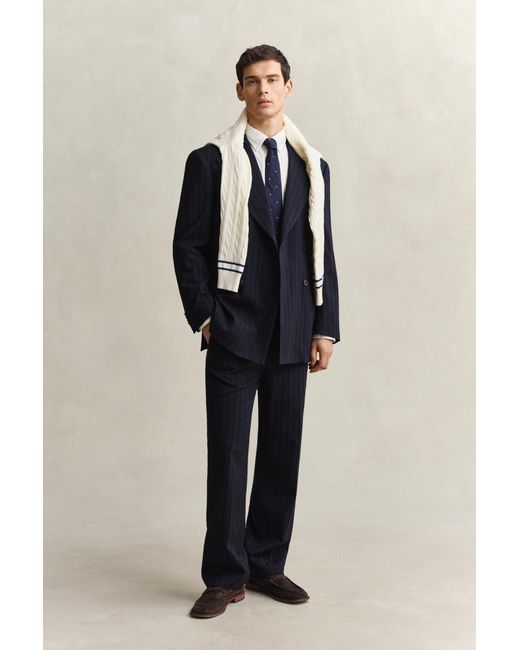 Gant Natural Tonal Pinstriped Suit Pants Evening for men