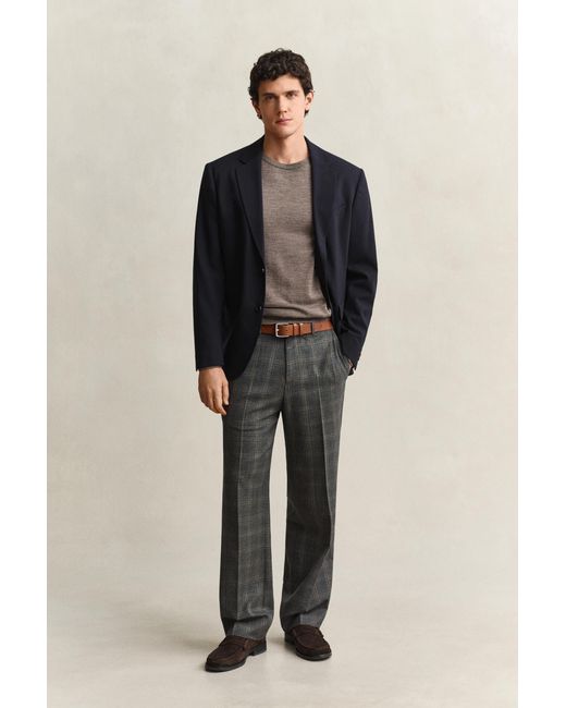 Gant Brown Merino Wool Crew Neck Sweater for men