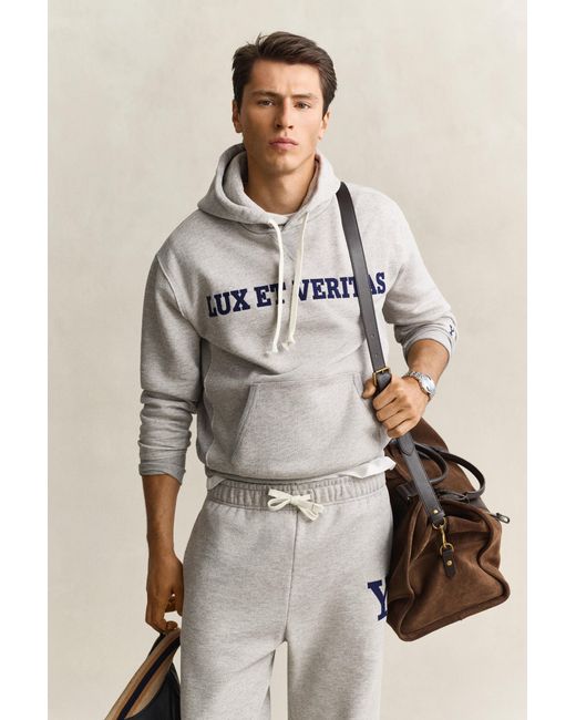Gant Natural X Yale Hoodie Melange for men