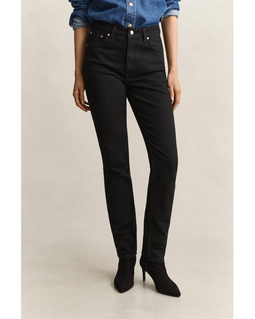 Gant Blue Slim High-Waisted Jeans Worn In