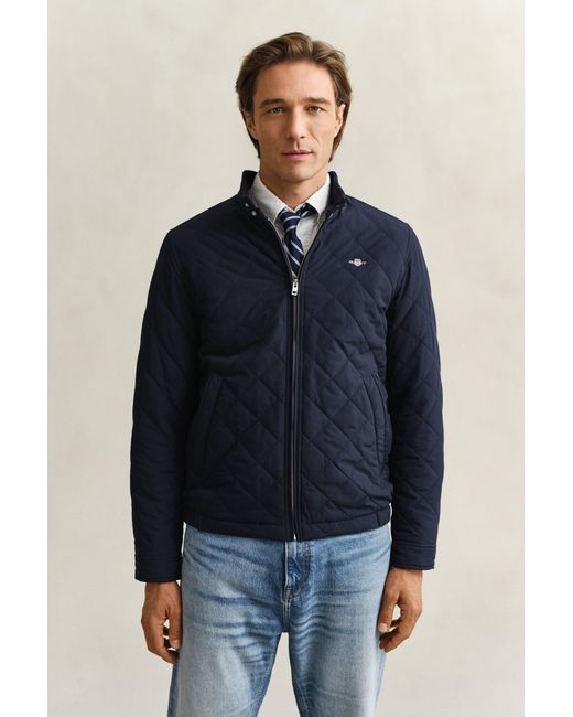 Gant Blue Water-Repellent Quilted Jacket for men