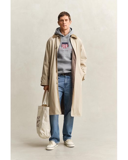 Gant Gray Archive Shield Hoodie Melange for men