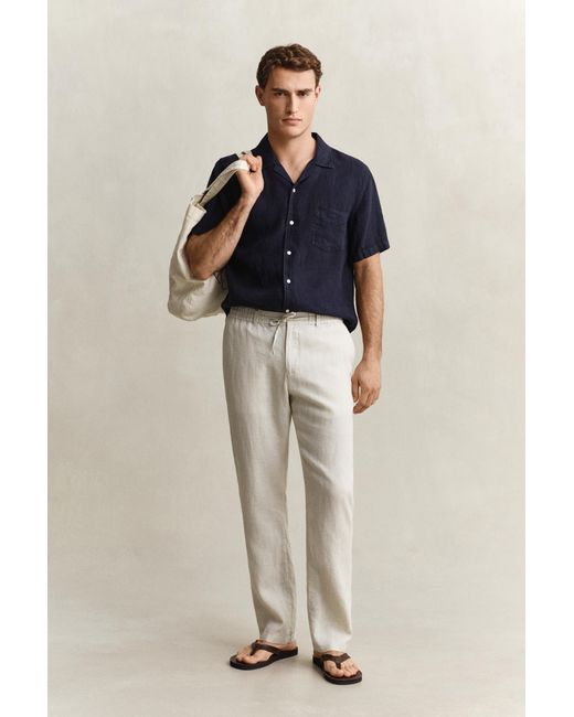 Gant Blue Linen Pants for men