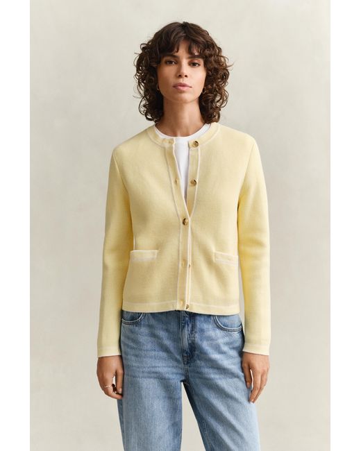 Gant Natural Knitted Cotton Jacket