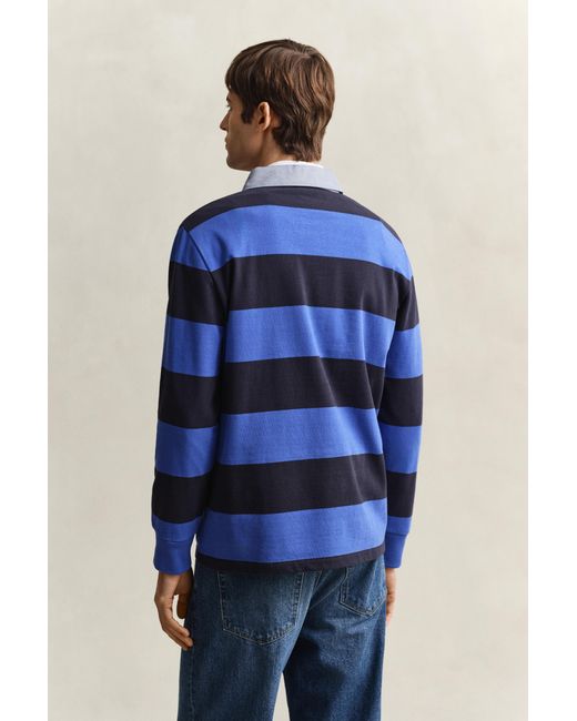 Gant Blue Chambray Collar Striped Heavy Rugger for men
