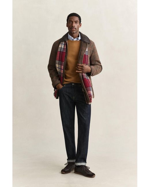 Gant Blue Lambswool Crew Neck Sweater for men