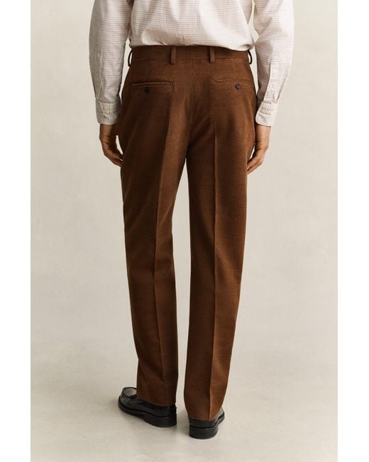 Gant Brown X Yale Wool Corduroy Suit Pants Mahogany for men