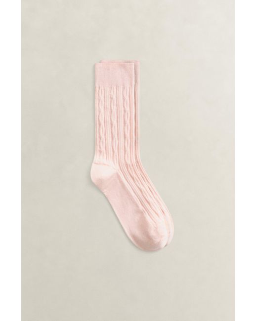 Gant Pink Cable Knit Socks