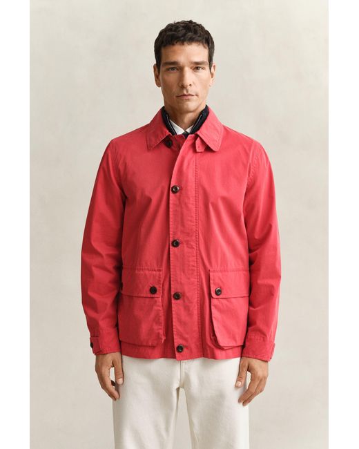 Gant Red Cotton Decker Jacket for men