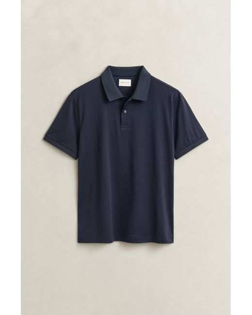 Gant Blue Pima Cotton Polo Shirt Evening for men