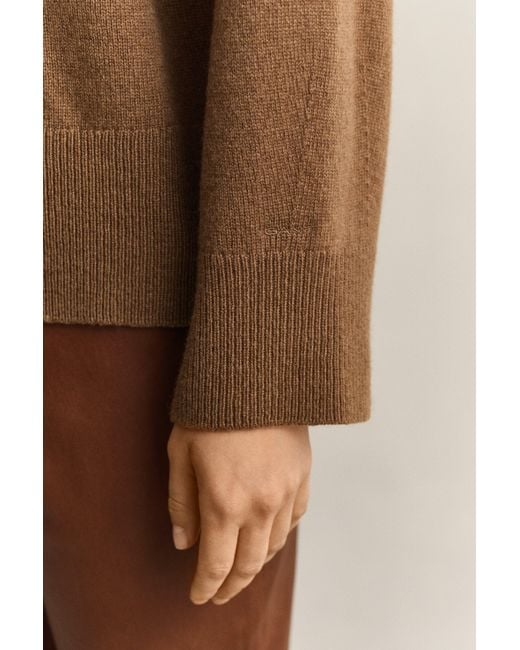 Gant Brown Wool Cashmere Turtleneck Sweater Warm