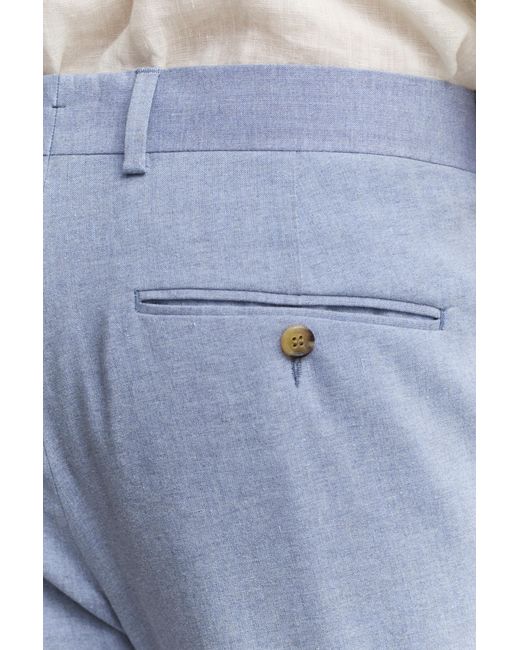 Gant Blue Linen Blend Suit Pants for men