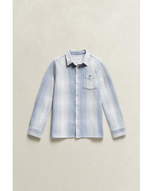 Gant Blue Teens Teen Boys Checked Overshirt for men