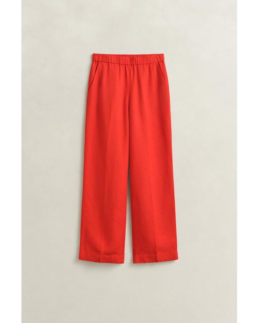 Gant Red Linen Blend Pants