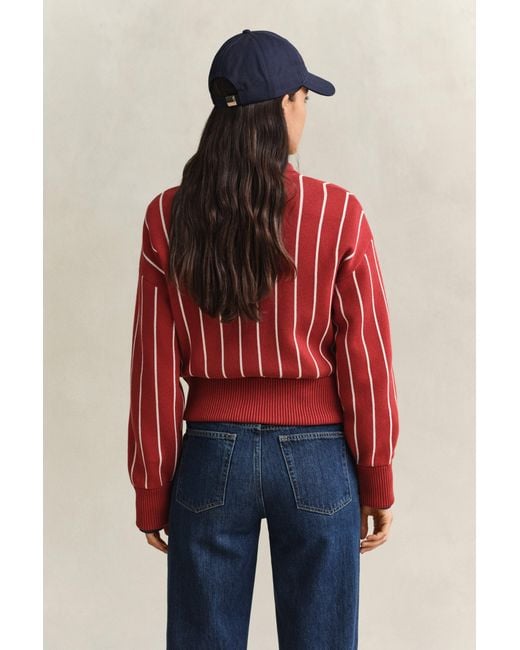 Gant Red Knitted Varsity Jacket