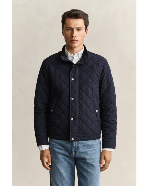 Gant Blue Quilted Jacket Evening for men