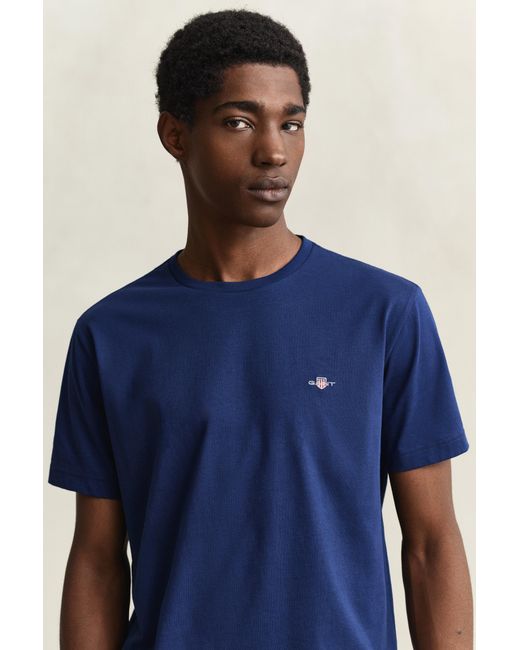 Gant Blue Regular Fit Shield T-Shirt Rich for men