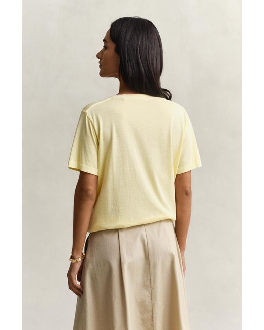 Gant Natural Washed Shield V-Neck T-Shirt