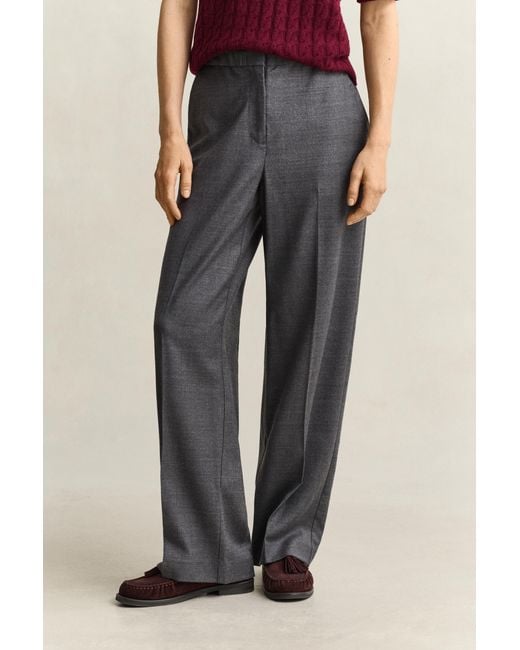 Gant Red Flannel Pants Charcoal Melange