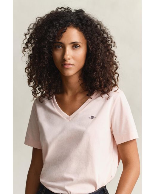 Gant Multicolor Shield V-Neck T-Shirt