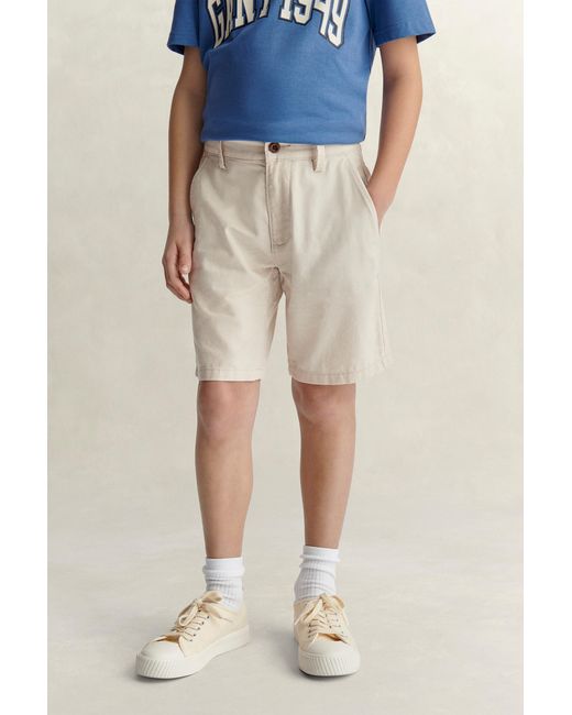 Gant Blue Teens Teen Boys Linen Blend Shorts for men