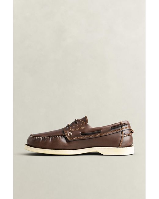Gant Brown Yardport Boat Shoes Dark for men
