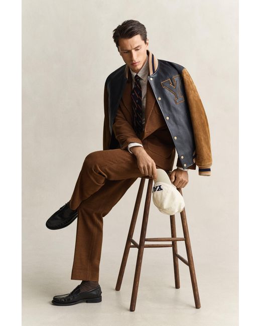 Gant Brown X Yale Wool Corduroy Blazer Mahogany for men