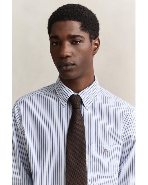 Gant Blue Striped Poplin Shirt for men