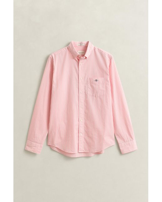 Gant Pink Striped Classic Poplin Shirt for men