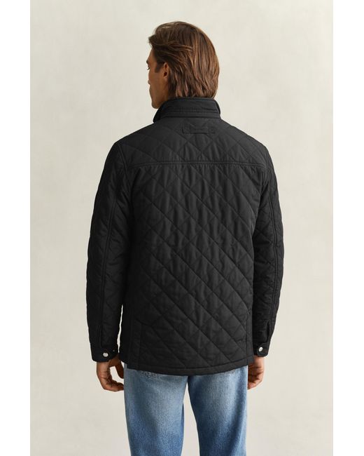 Gant Black Quilted Windcheater Mid-Length Jacket for men