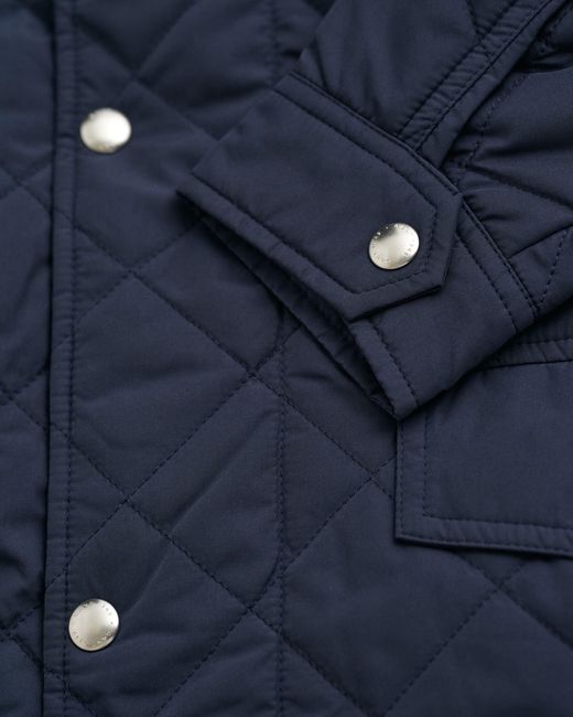 Gant Blue Quilted Windcheater Mid-Length Jacket for men
