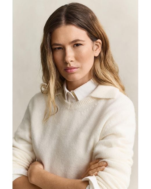 Gant Natural X Yale V-Neck Sweater Cream