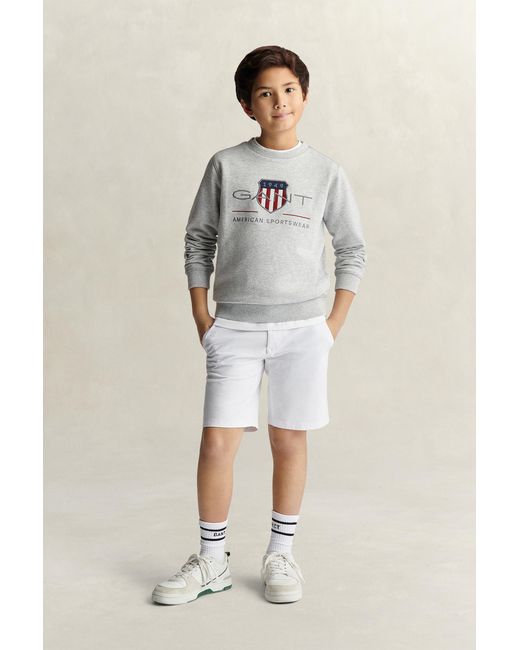 Gant Gray Teens Archive Shield Sweatshirt Melange