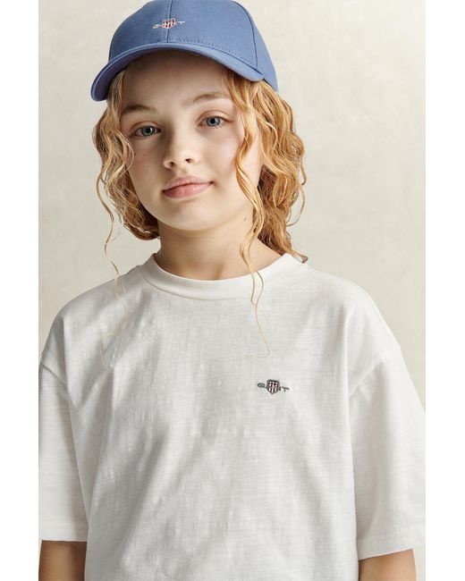 Gant White Teens Teen Girls Slubbed T-Shirt