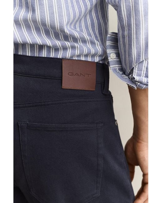 Gant Blue Regular Fit Twill Jeans Evening for men