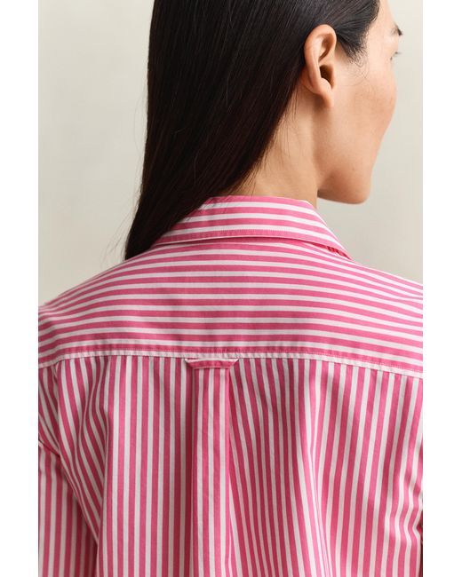 Gant Pink Regular Fit Striped Classic Poplin Shirt