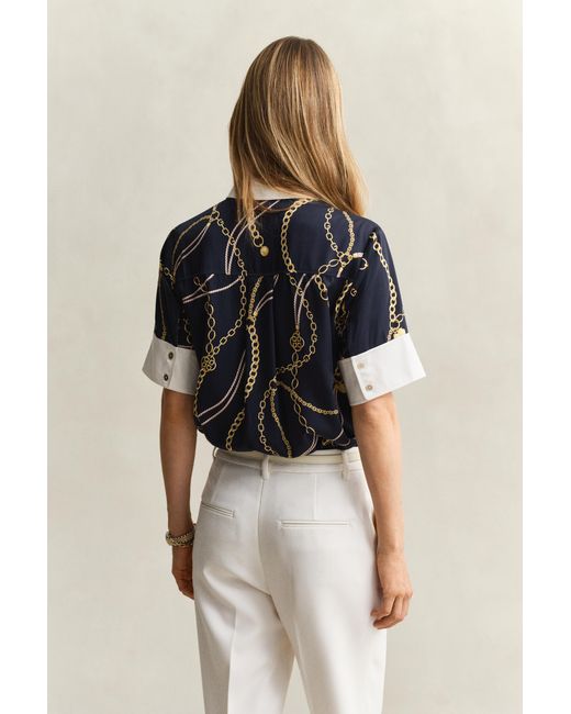Gant Blue Contrast Blouse Evening