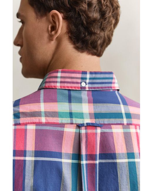 Gant Blue Madras Checked Shirt for men