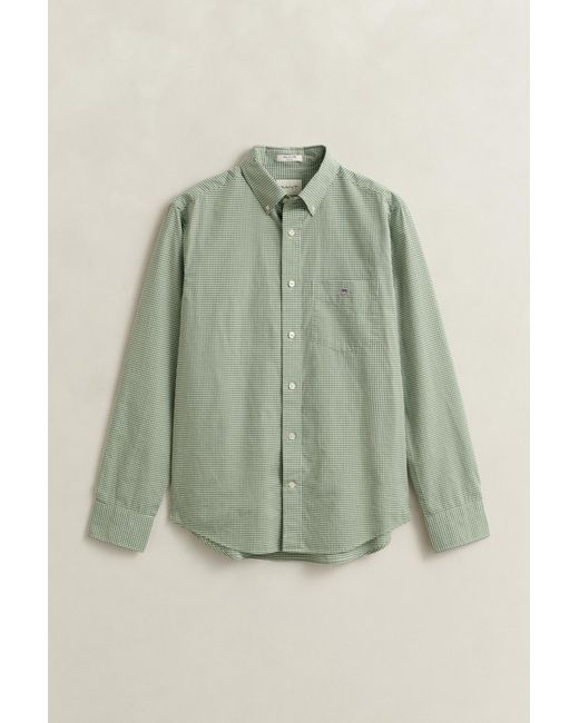 Gant Green Gingham Classic Poplin Shirt for men