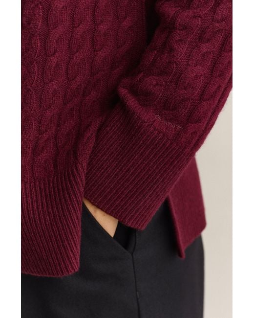 Gant Red Wool Cashmere Cable Knit Sweater