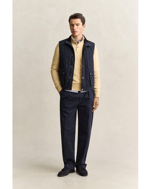 Gant Blue Quilted Vest Evening for men